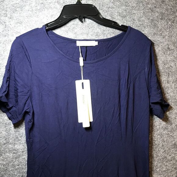 baishenggt Womens Blue Dress Size Large MIDI Short Sleeve With Pockets - Picture 3 of 8